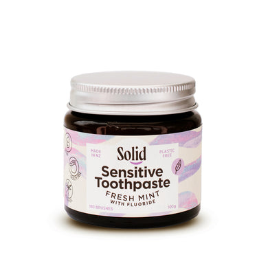 Solid Oral Care Sensitive Fluoride Toothpaste Jar