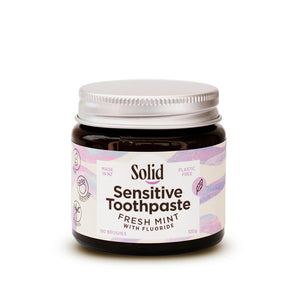 Solid Oral Care Sensitive Fluoride Toothpaste Jar