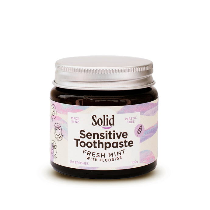 Solid Oral Care Sensitive Fluoride Toothpaste Jar