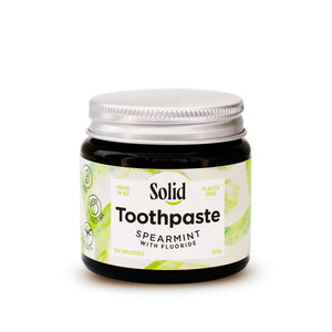 Solid Oral Care Spearmint Fluoride Toothpaste Jar